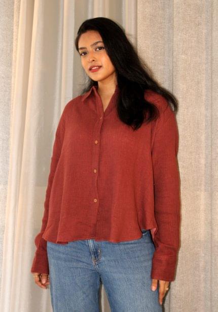 Crinkled Muslin Oversized Shirt